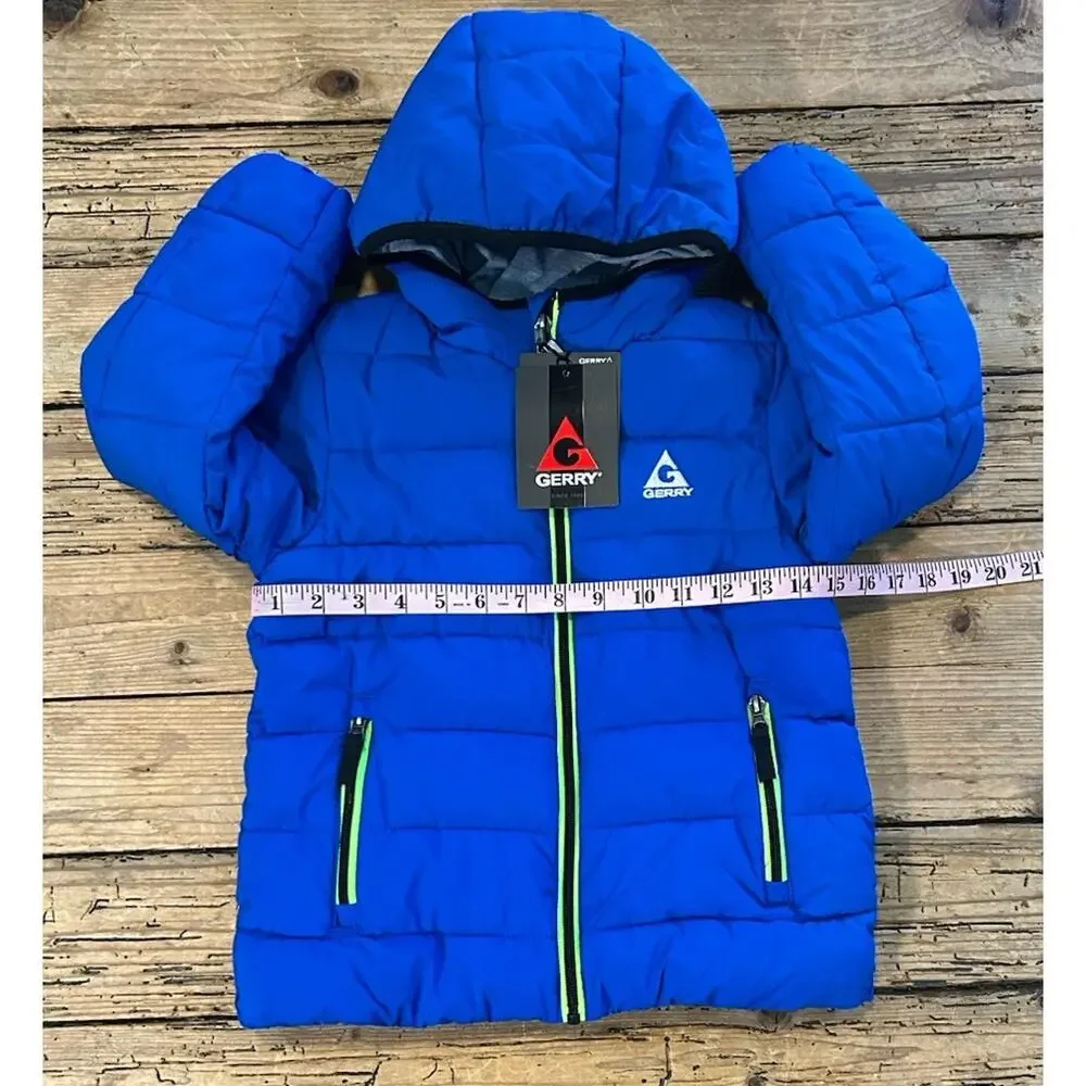 Gerry Boys Size 6 Royal Blue Puffer Hoodie Jacket NWT